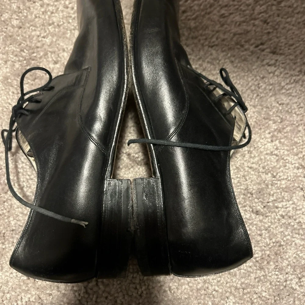 Mannina Firenze Black Leather Dress Shoes Men’s Size 7.5 Made in Italy